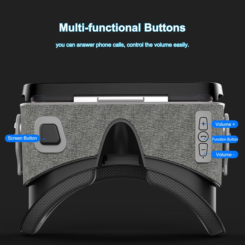 SHINECON G07E VR Headset 110°FOV Eye Protected Virtual Reality Headset for Adults 3D Stereo Sound Compatible with iOS & Android Smart Phones w/4.5-6.53in Screen - Image 3