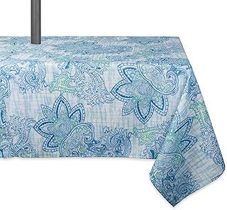 DII CAMZ10390 TC Outdoor Zip Paisley 60X84, w/Zipper, Blue Watercolor - Image 1