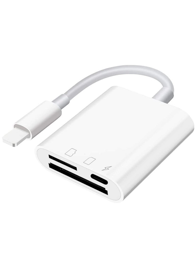 Captaintech SD Card Reader for iPhone iPad Oyuiasle Trail Game Camera SD Card Viewer with Dual Slot for MicroSD/SD Dual-Connector Memory Card Adapter for Photography Plug and Play - Image 1