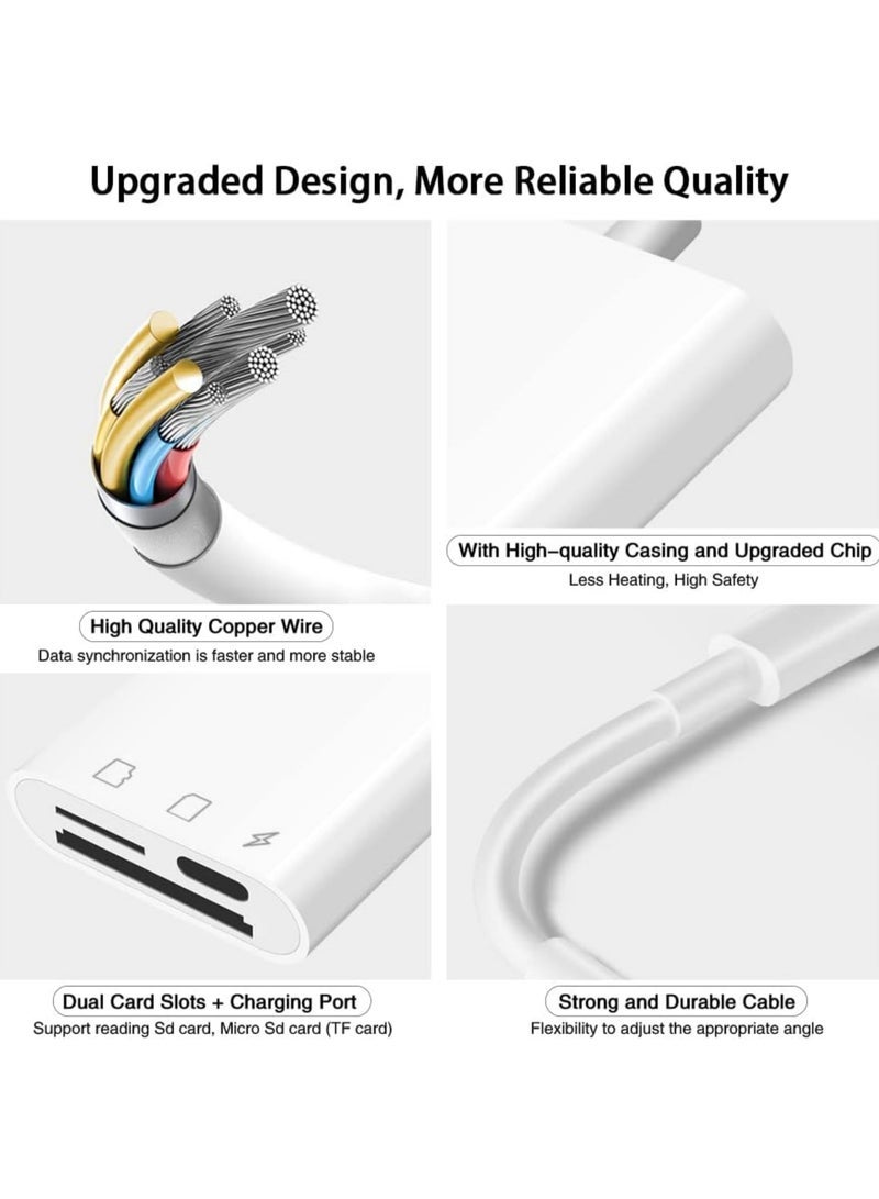 Captaintech SD Card Reader for iPhone iPad Oyuiasle Trail Game Camera SD Card Viewer with Dual Slot for MicroSD/SD Dual-Connector Memory Card Adapter for Photography Plug and Play - Image 4