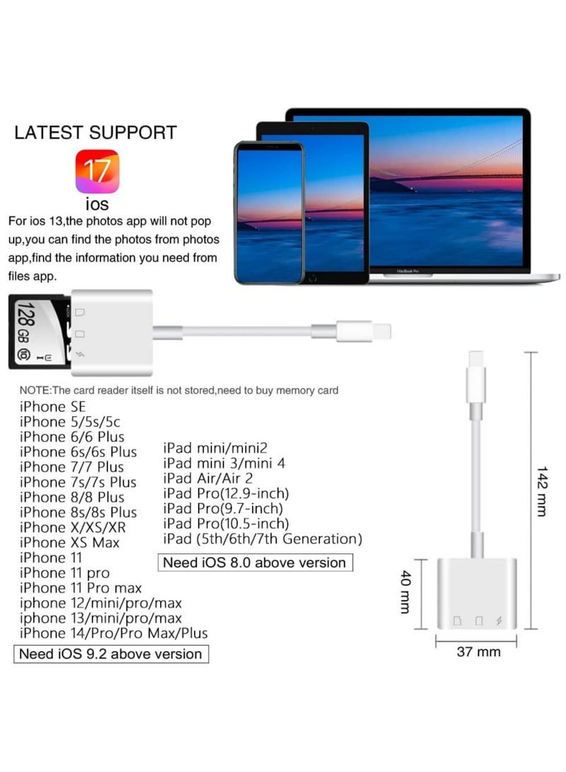 Captaintech SD Card Reader for iPhone iPad Oyuiasle Trail Game Camera SD Card Viewer with Dual Slot for MicroSD/SD Dual-Connector Memory Card Adapter for Photography Plug and Play - Image 5