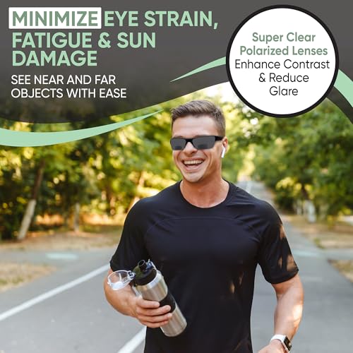 Yogo Vision Bifocal Sports Sunglasses Mens Wrap Around Half Rim Sunglasses Readers 3PK (Black) -+1.50 - Image 3