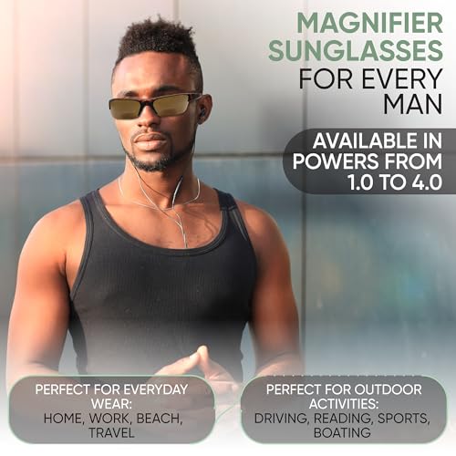 Yogo Vision Bifocal Sports Sunglasses Mens Wrap Around Half Rim Sunglasses Readers 3PK (Black) -+1.50 - Image 5
