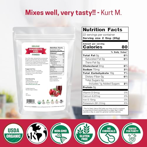 z_natural_foods Z Natural Foods Pomegranate Powder  Organic 1 lb 16 oz  Pure Pomegranate Juice Extract  Nutritious Antioxidant Superfood for Smoothies Tea Yogurt  Culinary Use - Image 5