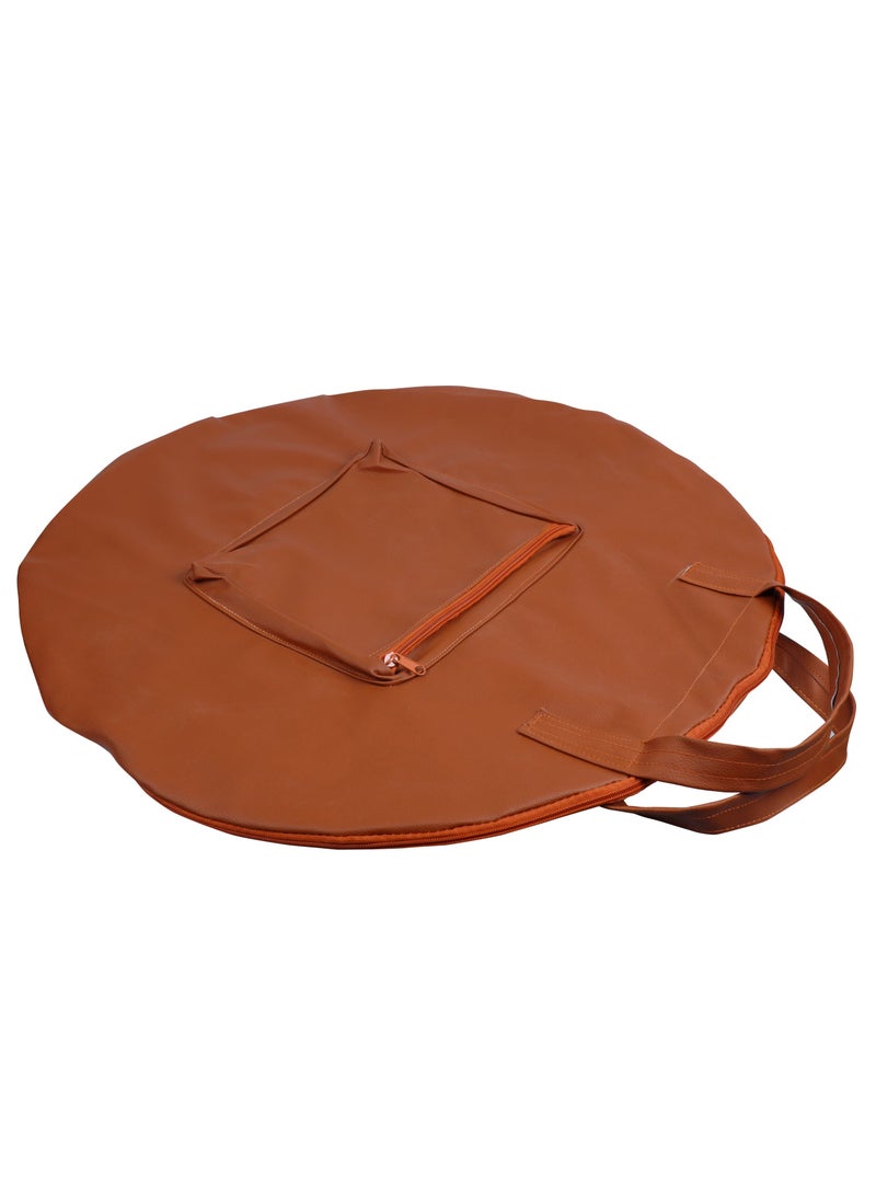 Jackaro Zip & Go Bag the perfect blend of style and functionality This round brown carry bag features a convenient half zip design