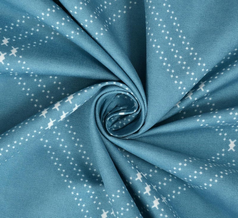 HIDECOR Super Soft Cotton Geometrical Diwan Set for Living Room - 6 Pieces With Single Bedsheet, 3 Cushion Covers, 2 Bolsters (Blue), 280 TC - Image 4