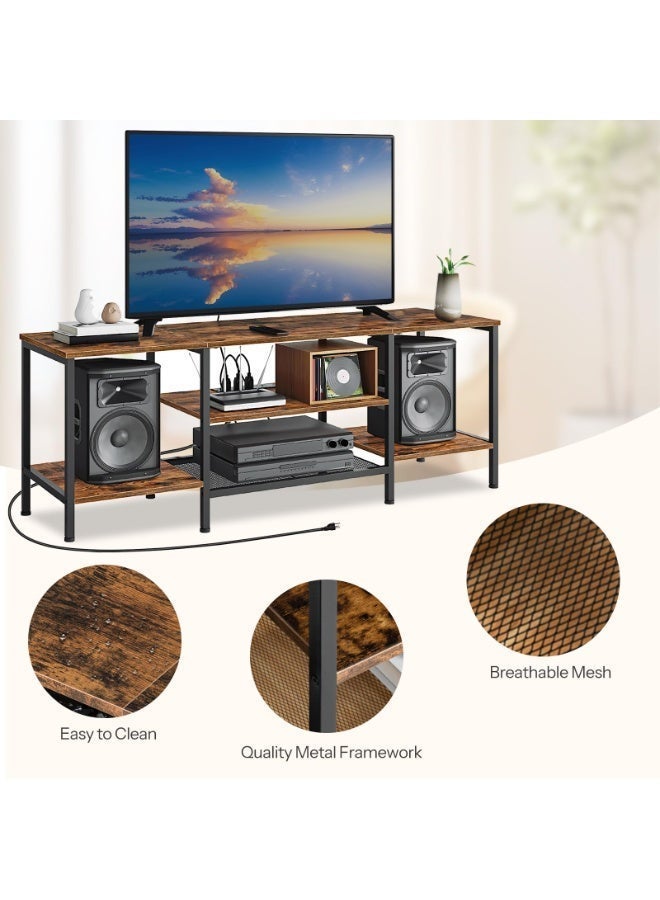 XiuWoo TV Stand for 60 inch TV with Storage Shelves, Modern TV Entertainment Center, Wooden TV Console Table with Shelves for Living Room 160*40*52cm - Image 3