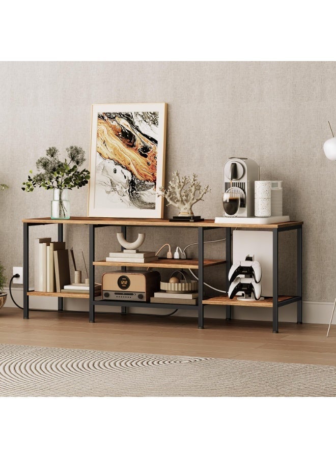 XiuWoo TV Stand for 60 inch TV with Storage Shelves, Modern TV Entertainment Center, Wooden TV Console Table with Shelves for Living Room 160*40*52cm - Image 4