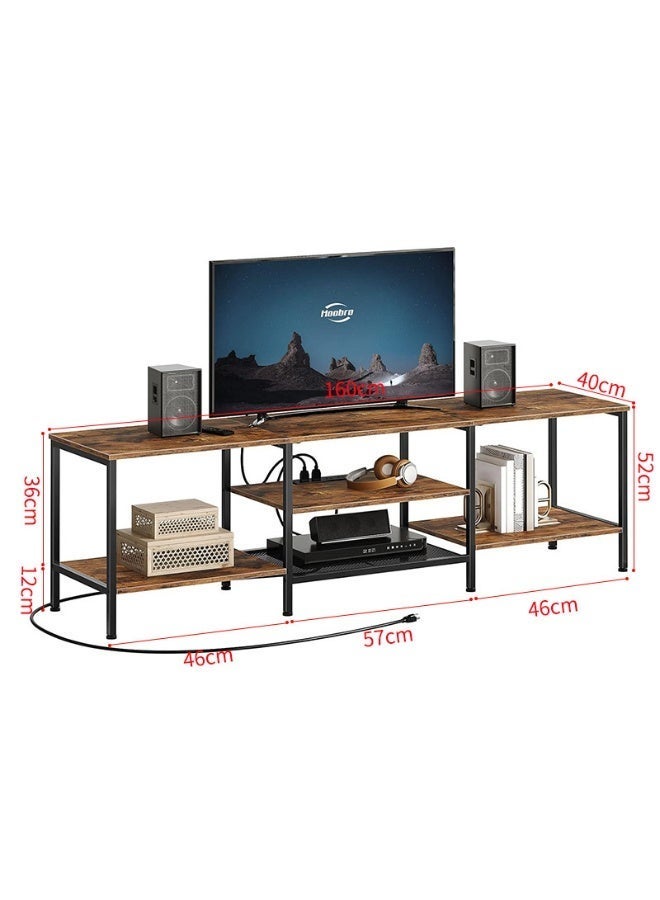 XiuWoo TV Stand for 60 inch TV with Storage Shelves, Modern TV Entertainment Center, Wooden TV Console Table with Shelves for Living Room 160*40*52cm - Image 2