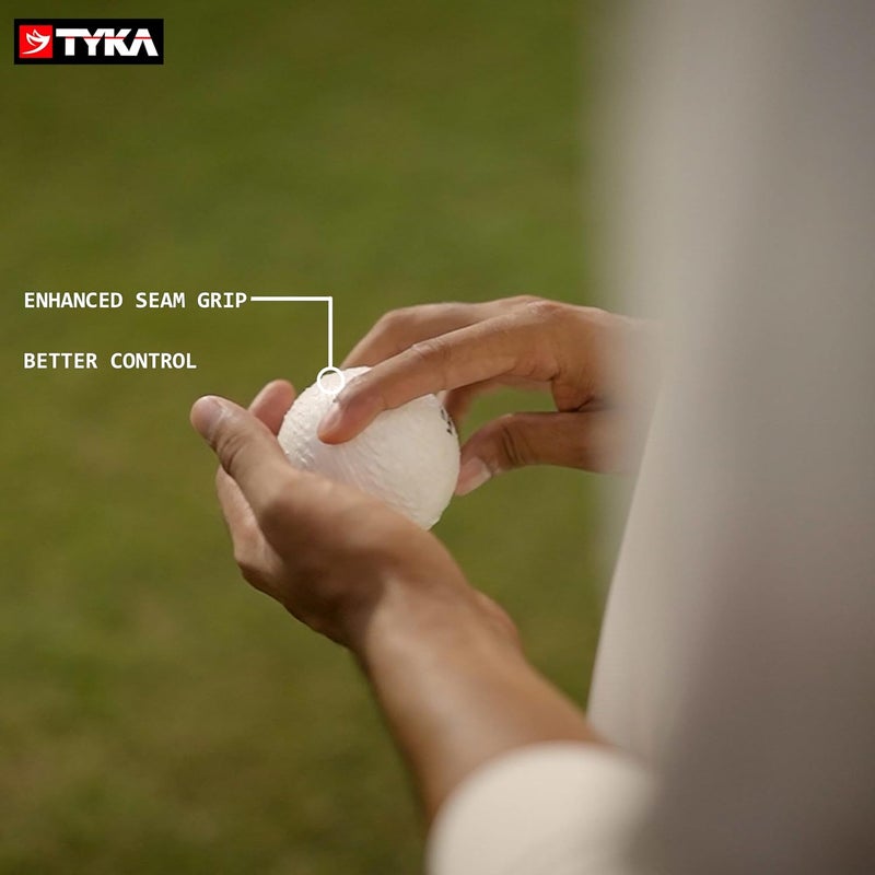 TYKA Heavy Gravix Moisture Resistant Cricket Ball 145+ GMS - Eco-Friendly Training Ball | All Weather Durable Performance | True Bounce, Engineered Power | Pack of 1 - Image 4