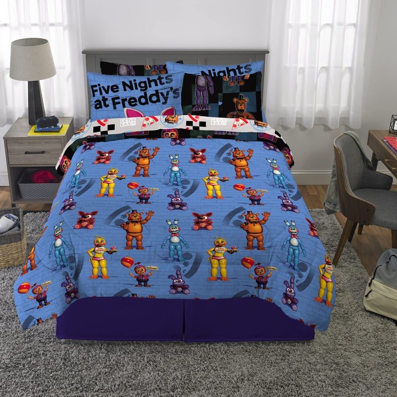 Franco Kids Bedding Super Soft Comforter and Sheet Set with Sham, 7 Piece Full Size, Five Nights At Freddy's - Image 5