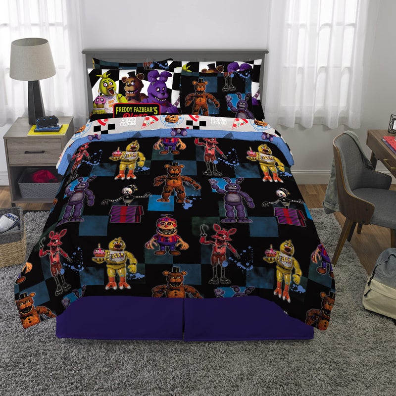 Franco Kids Bedding Super Soft Comforter and Sheet Set with Sham, 7 Piece Full Size, Five Nights At Freddy's - Image 4
