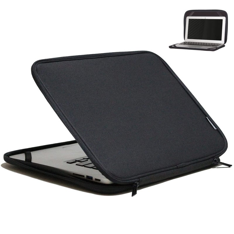 Inntzone Laptop Sleeve 14 Inch Foldable Slim Case Lightweight Bag Notebook Computer Carrying Flip Cover (Black) - Image 1
