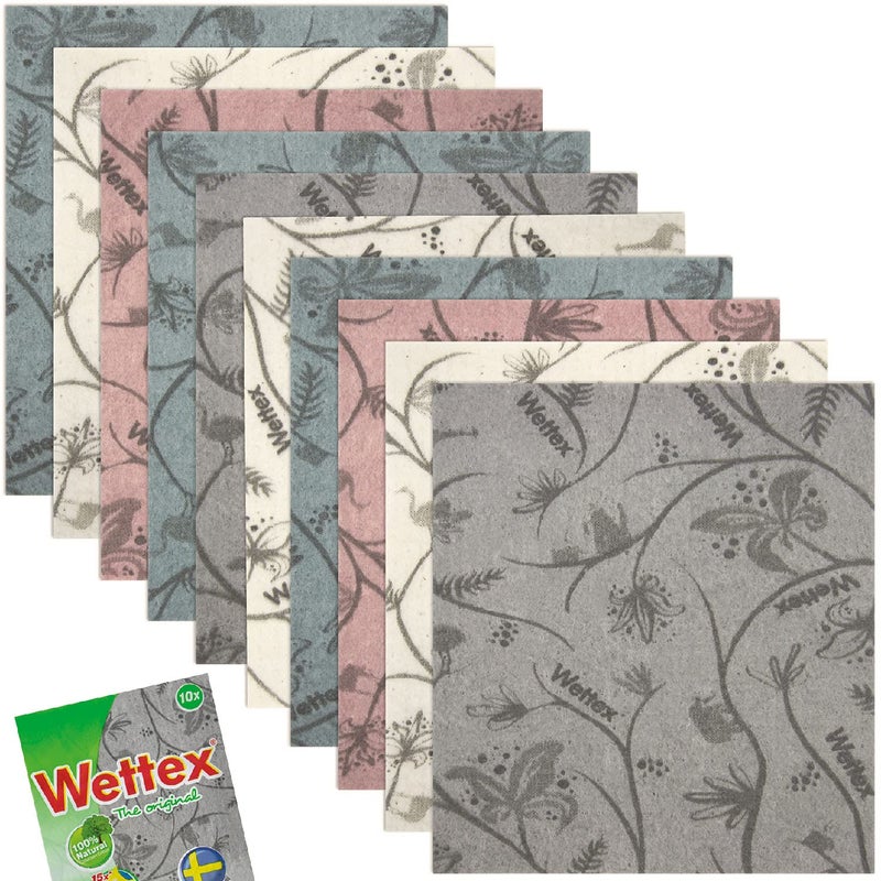 Wettex The Original Swedish Dishcloths for Kitchen 10 Pack Super Absorbent Sponges Kitchen Dishcloth - Replace Paper Towels - Modern Limited Edition - Image 1