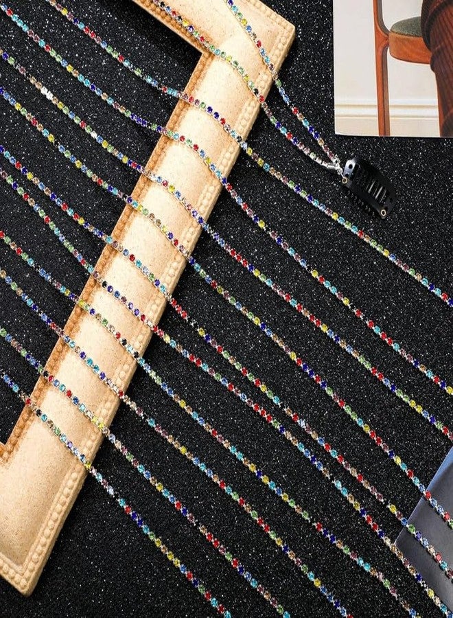 CHIROGRAPHY 6 Pcs Premium Hair Clip, 6 Count Colorful Rhinestone Hair Chains Rhinestone Hair Accessories, Crystal Hair Extensions Pearl Hair Charm for Braids for Women - Image 5