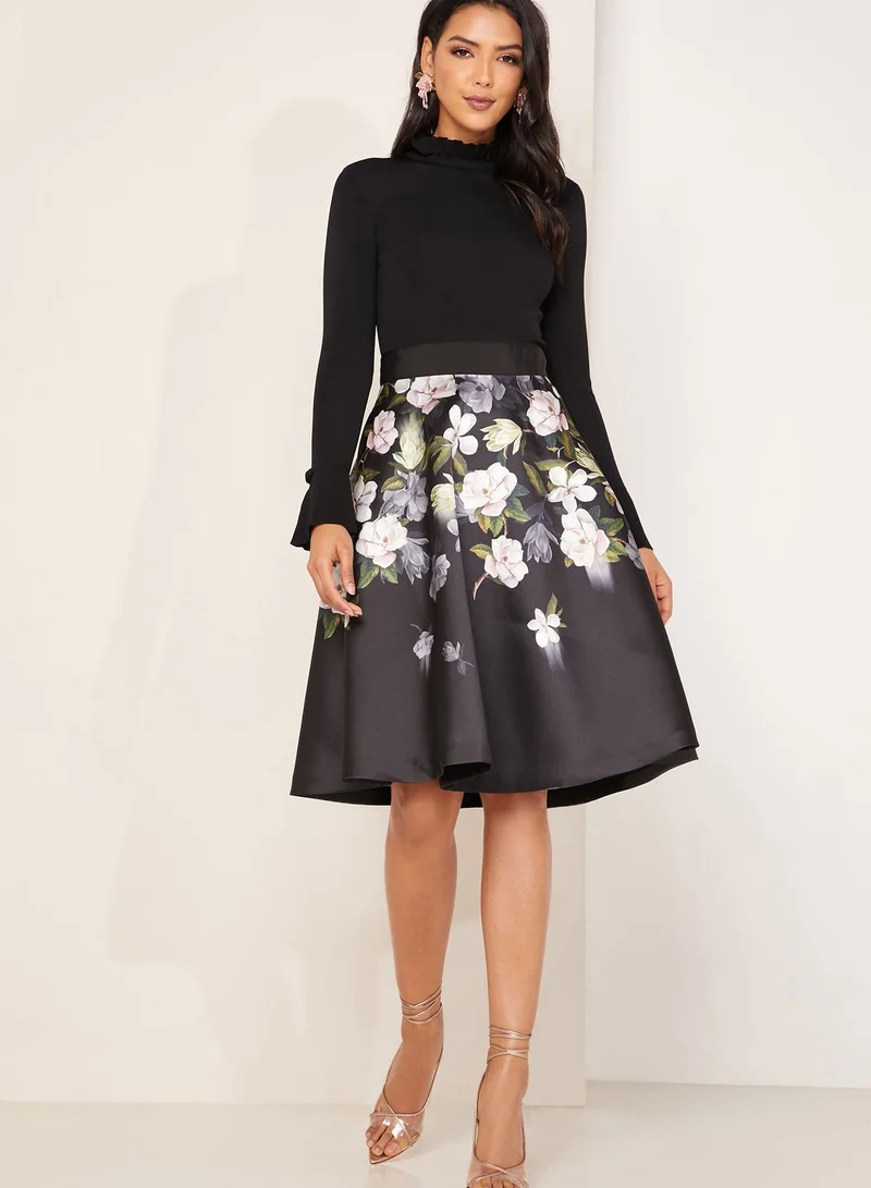 Ted Baker Nerida High Neck Floral Print Skirt Dress
