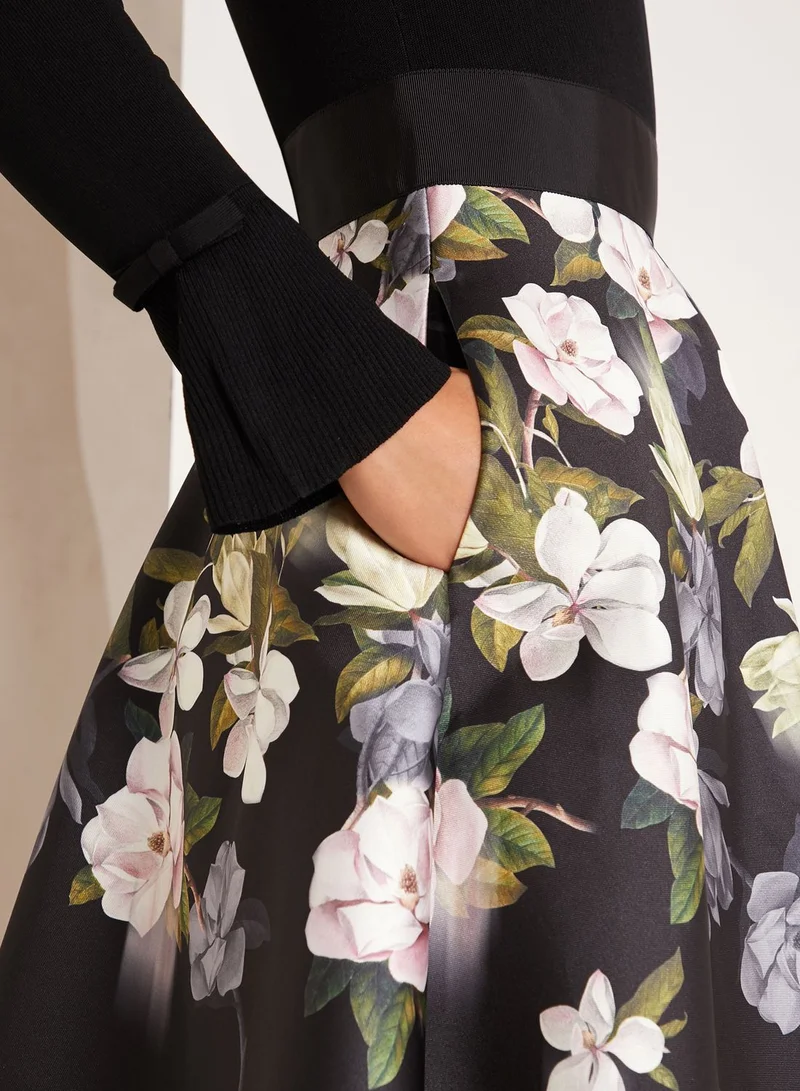 Ted Baker Nerida High Neck Floral Print Skirt Dress