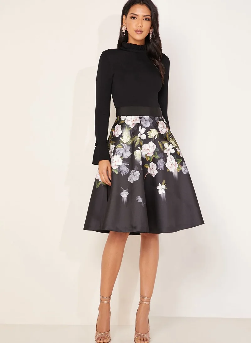 Ted Baker Nerida High Neck Floral Print Skirt Dress