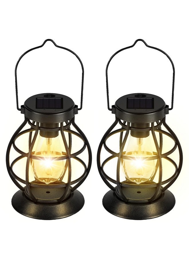 ماجيفت 2 قطعة من الفوانيس الشمسية المعلقة في الهواء الطلق، فانوس معدني للديكور، إضاءة LED مقاومة للماء للحديقة - ديكور الحديقة للفناء، الفناء، الممر، المناظر الطبيعية - Image 1