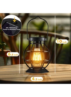 ماجيفت 2 قطعة من الفوانيس الشمسية المعلقة في الهواء الطلق، فانوس معدني للديكور، إضاءة LED مقاومة للماء للحديقة - ديكور الحديقة للفناء، الفناء، الممر، المناظر الطبيعية  - Image 3