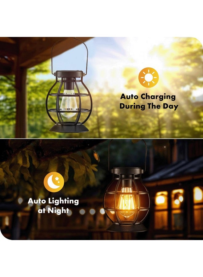 ماجيفت 2 قطعة من الفوانيس الشمسية المعلقة في الهواء الطلق، فانوس معدني للديكور، إضاءة LED مقاومة للماء للحديقة - ديكور الحديقة للفناء، الفناء، الممر، المناظر الطبيعية - Image 4