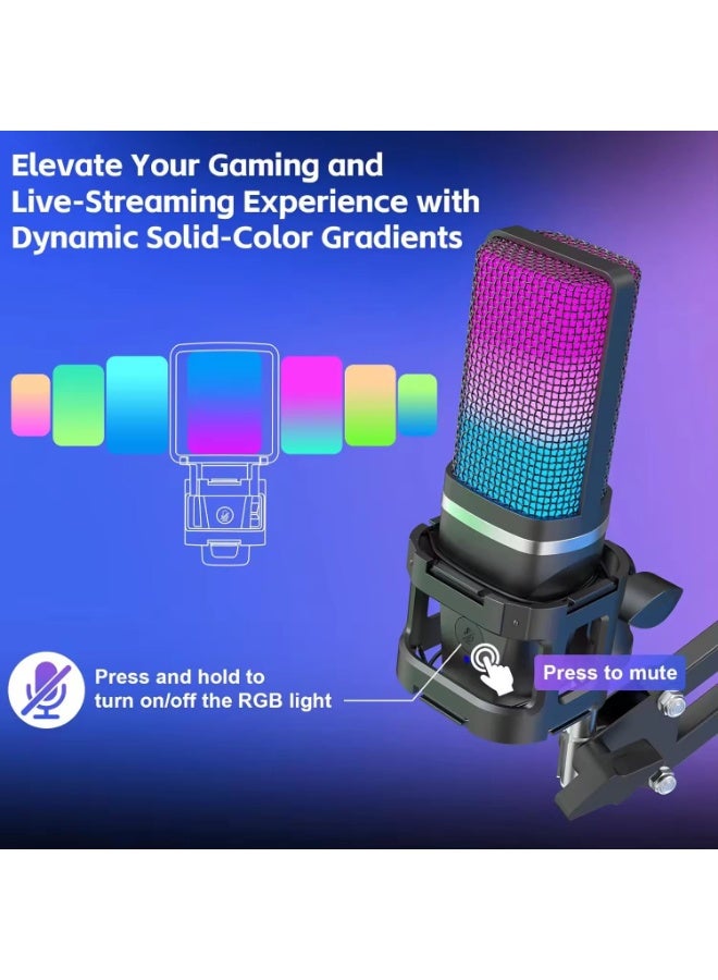 Joshberg Professional USB Streaming Podcast PC Microphone Studio Cardioid Condenser Mic Kit with Boom Arm For Recording YouTube - Image 4