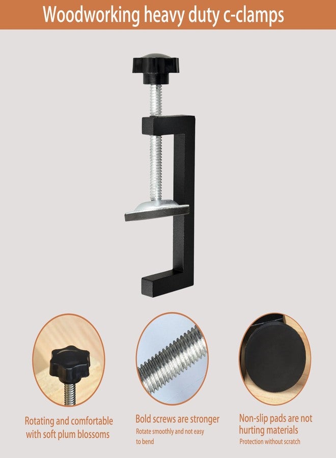 kurras C Clamps Mini Heavy Duty C-Clamps Cabinet Face Frame Clamps Claw Clamps for Cabinets C Clamps Heavy Duty Small Desk Clamp with Stable Wide Jaw (4 Pcs) - Image 4