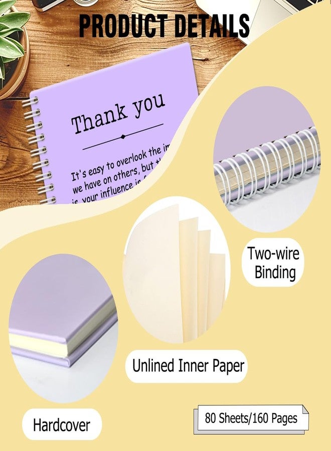 QYUVK Thank You Purple Hardcover 160 Pages Spiral Notebooks, Funny Thank You Gifts for Women Men Coworkers Leader Mentor, Appreciation Gifts for Employees, Thanksgiving Gifts for Colleagues Leaders - Image 3