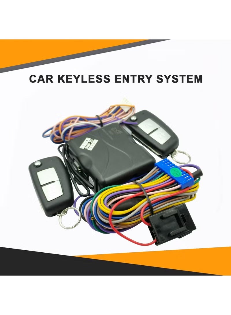 3XR Universal Car Remote Central Door Lock/Locking Keyless Entry System Kit with 2 Key Fobs, Wiring Harness, and Control Unit for Vehicle Security - Image 1