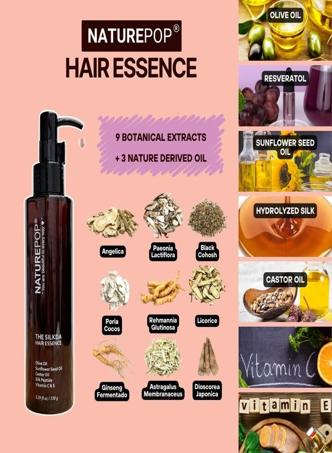 Naturepop زيت شعر ناتشر بوب لمكافحة التجاعيد، الترطيب والتغذية لشعر تالف، مصبوغ وجاف 5.29 أونصة سائلة / 150 جرام صنع في كوريا - Image 2