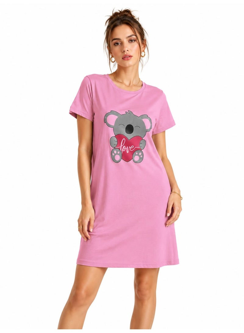 Caesar Women's short-sleeved slip shirt with a print on the chest - Image 1