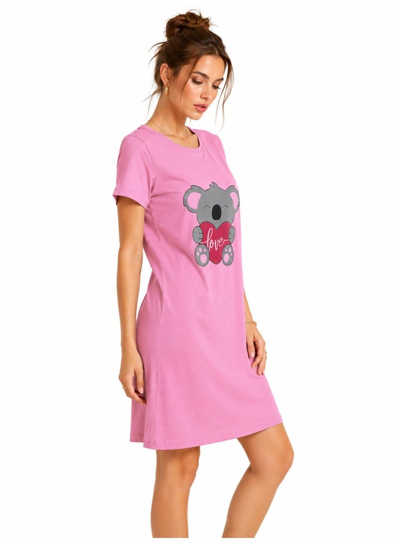 Caesar Women's short-sleeved slip shirt with a print on the chest - Image 3