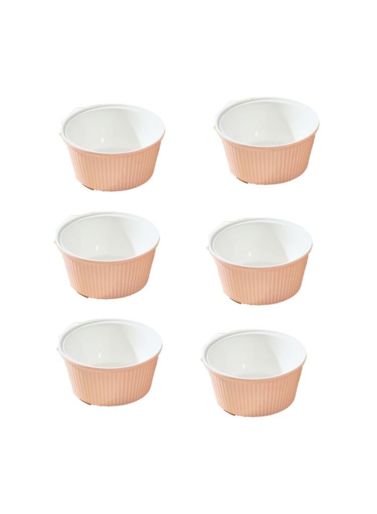 Bluejw Ramekins For Creme Brulee, Porcelain Ramekins Oven Safe, Classic Style Ramekins For Baking, Souffle Ramekins Bowls, Set Of 6 - Image 1