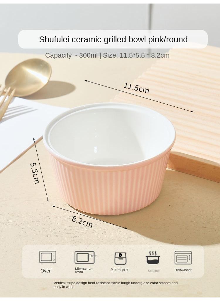 Bluejw Ramekins For Creme Brulee, Porcelain Ramekins Oven Safe, Classic Style Ramekins For Baking, Souffle Ramekins Bowls, Set Of 6 - Image 2