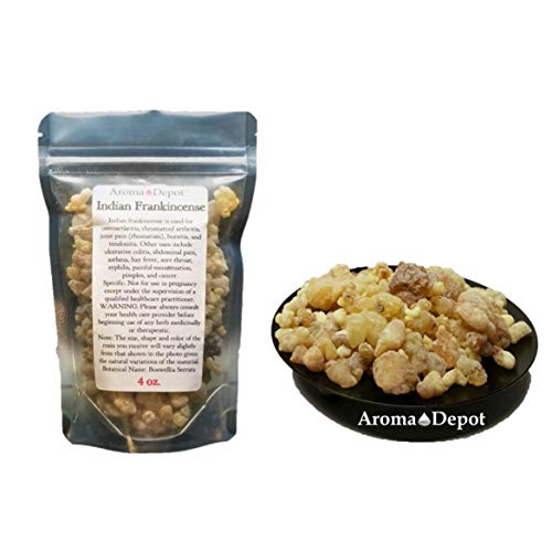 Aroma Depot Indian Frankincense 100% Pure Natural Gum Organic Aromatic Tear Rock Incense Tree Sap Olibanum Bulk Boswellia Serrata (4 Ounce) - Image 1