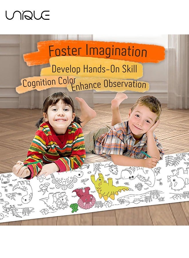 300x38cm Kids Drawing Paper Roll, Coloring Paper Roll Painting Color Filling Paper, Coloring Poster Drawing Roll Coloring Book DIY Art Crafts for Preschool Kindergarten Classroom