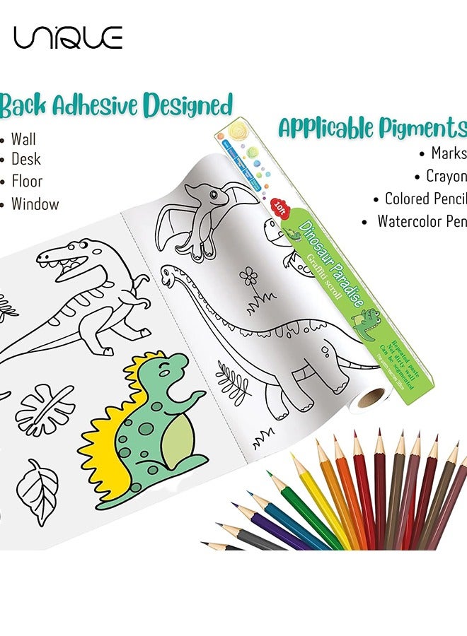 300x38cm Kids Drawing Paper Roll, Coloring Paper Roll Painting Color Filling Paper, Coloring Poster Drawing Roll Coloring Book DIY Art Crafts for Preschool Kindergarten Classroom