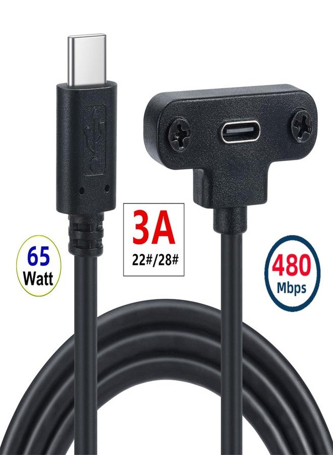 NFHK USB-C 480Mbps Type-C Male to Up Angled Female Extension Data Screw Locking Cable for for Camera VR - Image 5