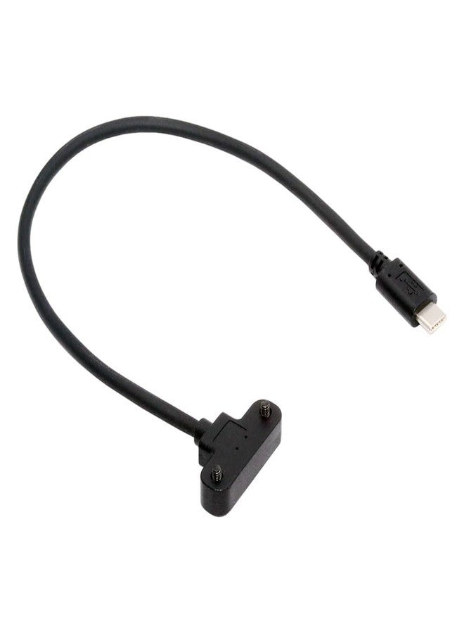 NFHK USB-C 480Mbps Type-C Male to Up Angled Female Extension Data Screw Locking Cable for for Camera VR - Image 1