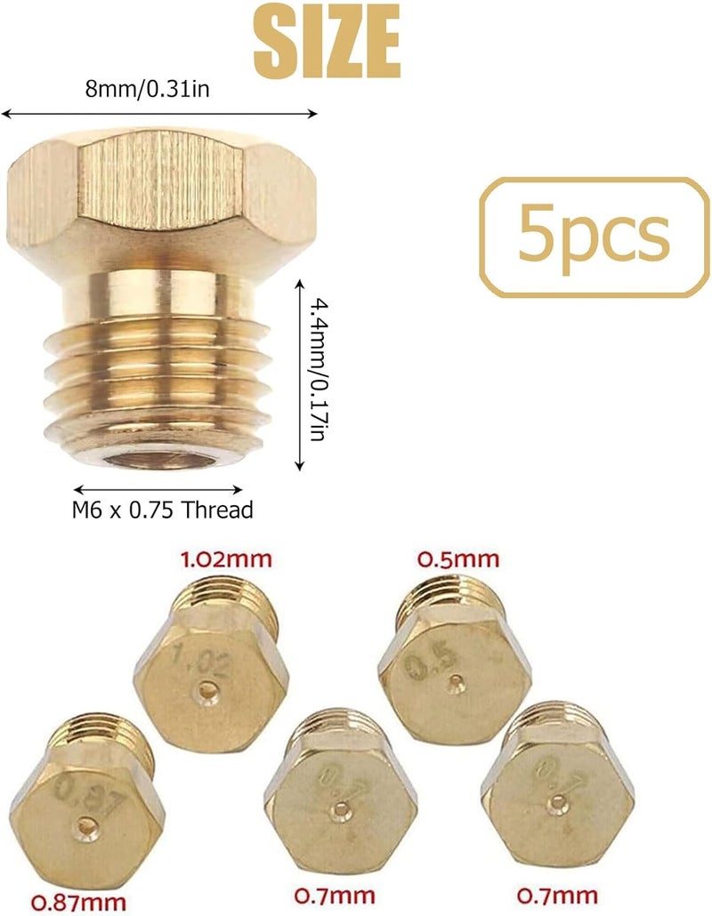 SEMINISMAR Universal Butane Gas Nozzle, Gas Injector Sprinkler Bottle Conversion Kit, Conversion Set for LPG, Gas Injector Nozzle Bottle Conversion Kit, LPG Bottle Nozzle Burner, 5 Pieces - Image 2