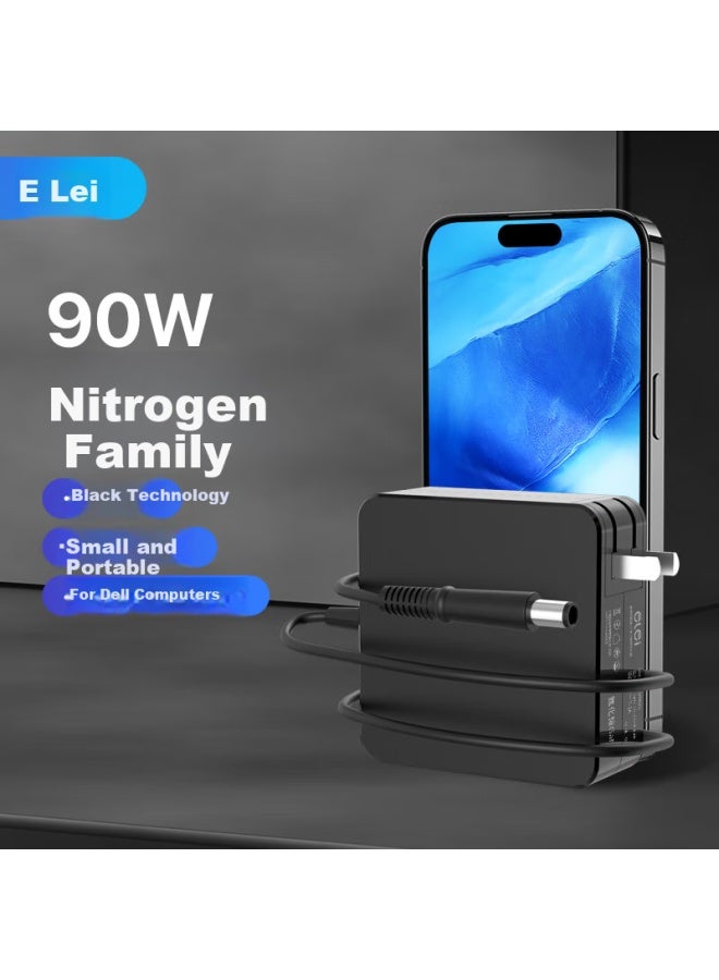 Elei Dell Laptop Charger, 90w, 19.5v 3.34a/4.62a, Small Round Port With Pin, Dell Computer Power Adapter, 2.31, Portable, 4530