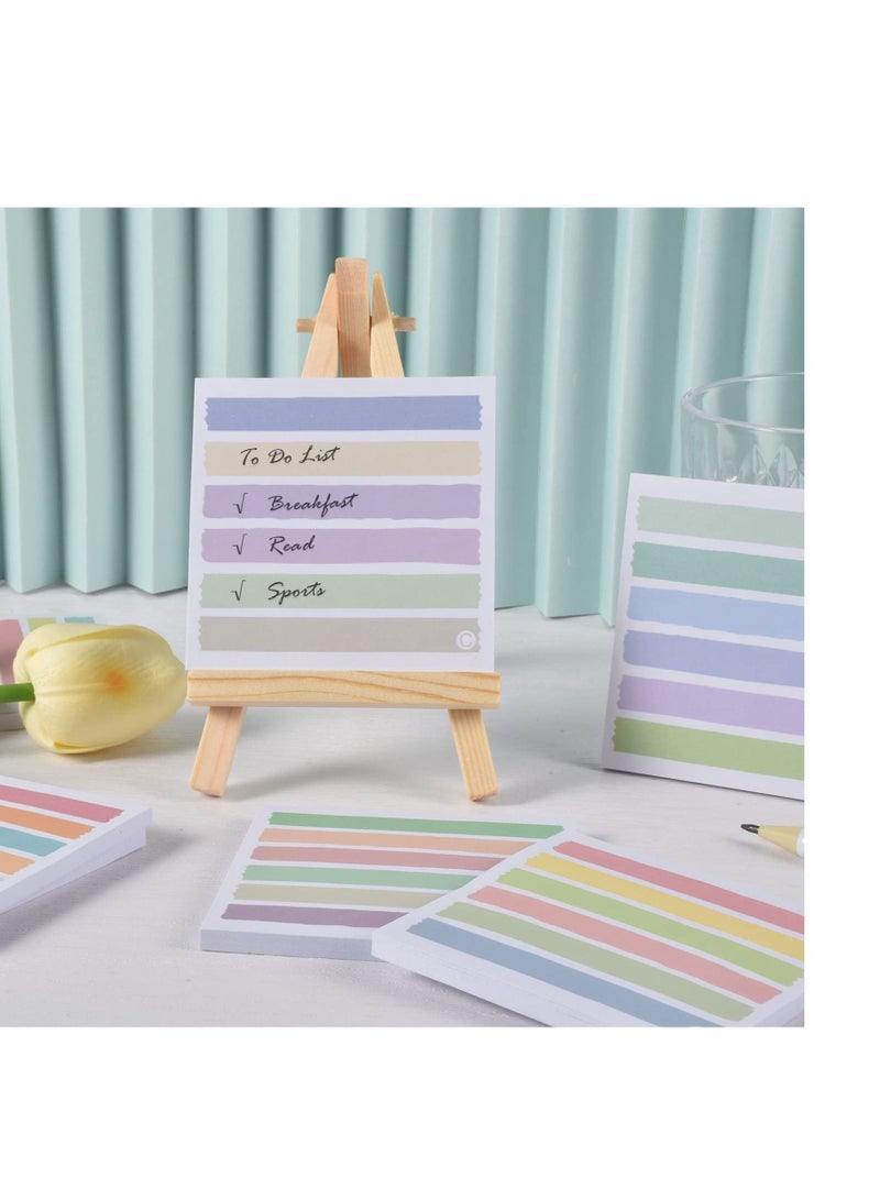 Excefore 8 Pack Lined Sticky Notes, Colorful Stripe Sticky Notes Clear Pad, Super Sticking Power Memo Pads, Suitable for Study Notes Works School and Office Supplies (50 Sheets,3x3 in ) - Image 4