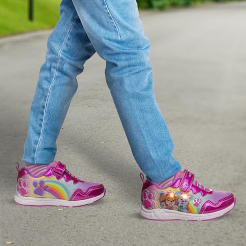 Josmo Paw Patrol Girl Lighted Sneakers (Toddler/Little Kid), Fuchsia, 11 - Image 3