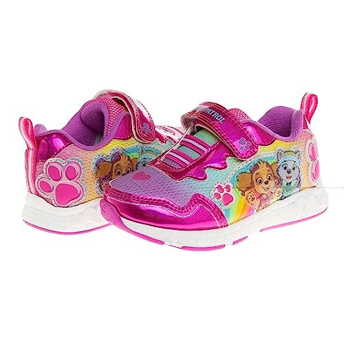 Josmo Paw Patrol Girl Lighted Sneakers (Toddler/Little Kid), Fuchsia, 11 - Image 4