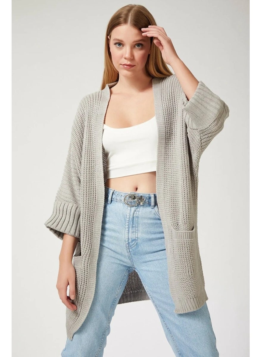 Işılda Fashion Women's Clothing Folded Sleeve Knitted Cardigan  - Image 1
