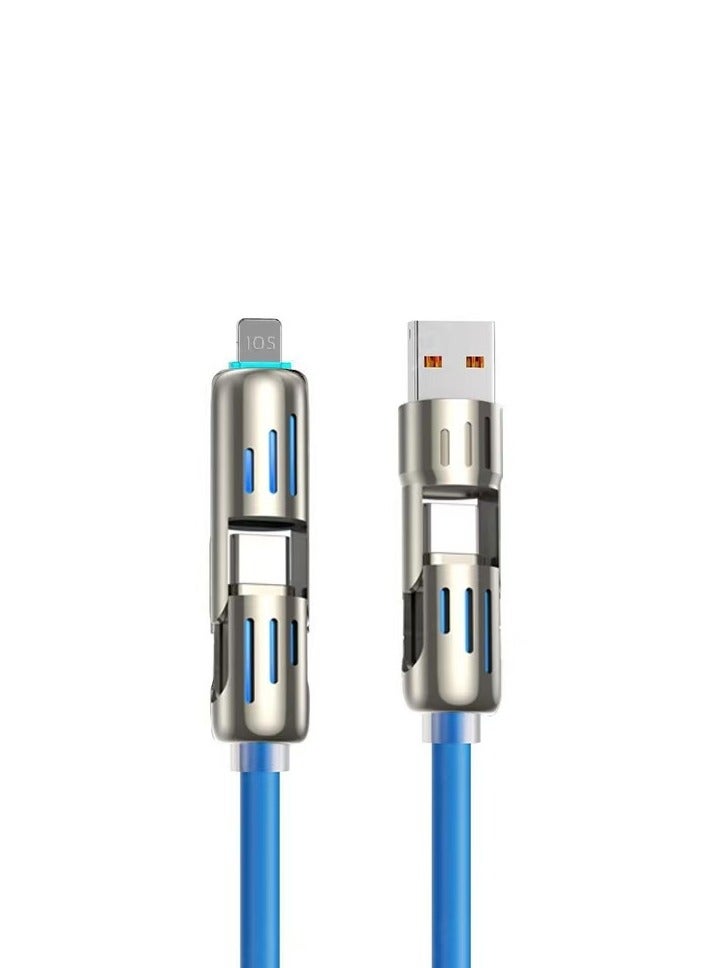 أضف هذا كابل شحن سريع للغاية للهواتف المحمولة 4 في 1 بقوة 240 واط بطول 1.5 إلى 2 متر - Image 1