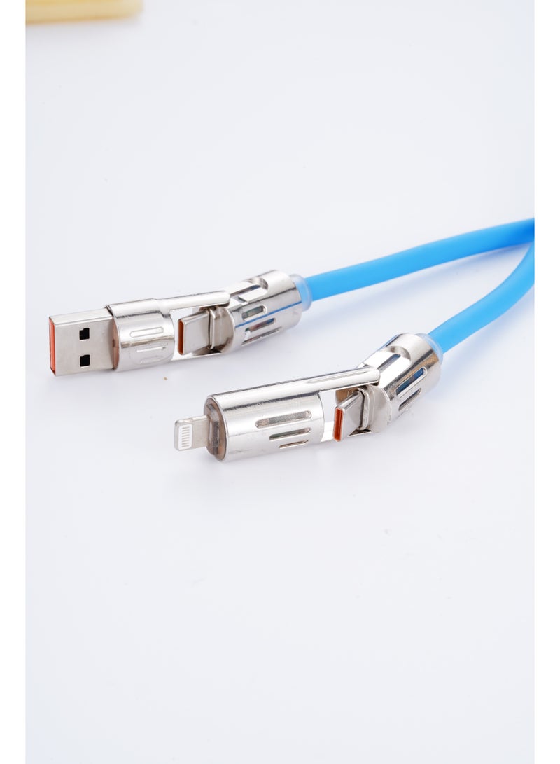 أضف هذا كابل شحن سريع للغاية للهواتف المحمولة 4 في 1 بقوة 240 واط بطول 1.5 إلى 2 متر - Image 3