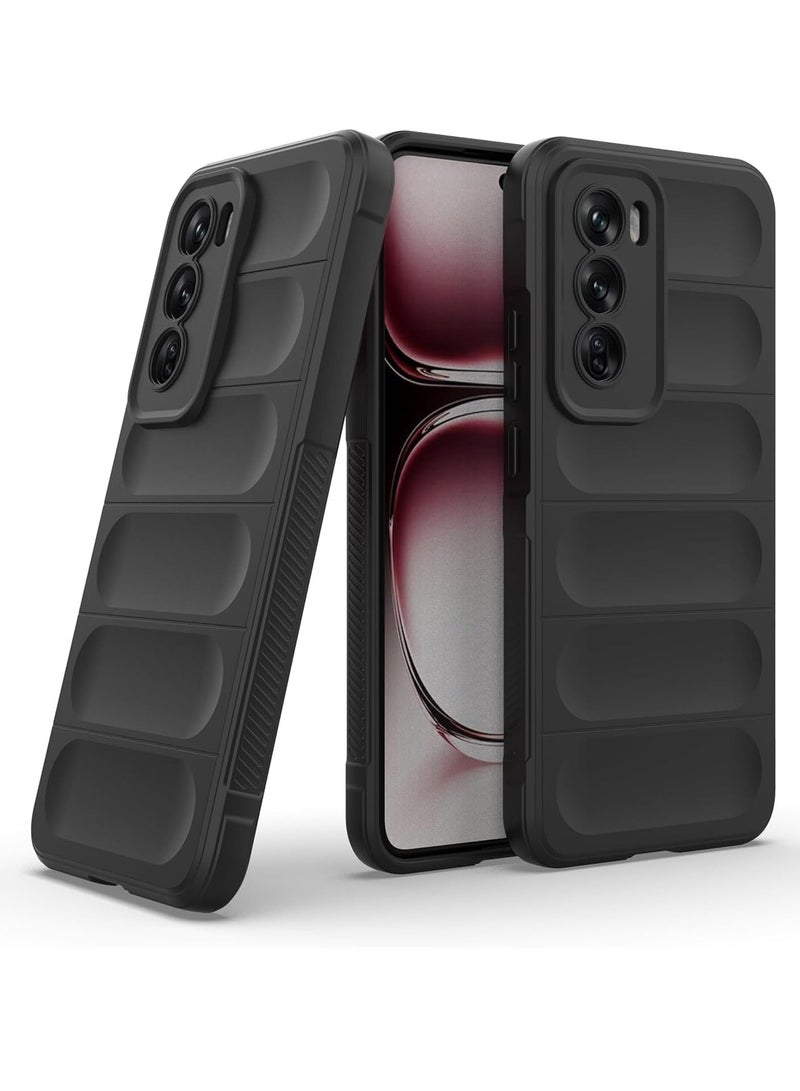 Oppo Reno 12 Pro 5G Case - Black Silicon TPU Bumper with Camera Protection & Microfiber Lining - Image 1