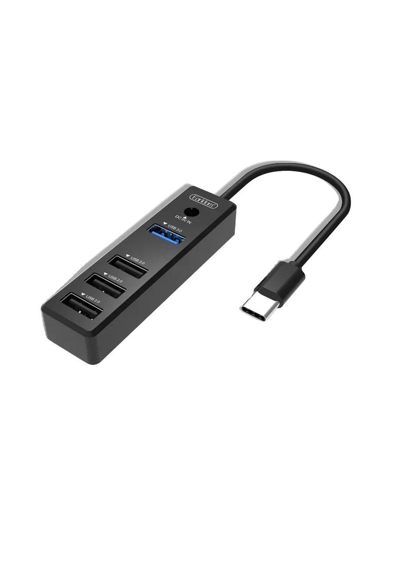 Earldom - ET-HUB08 4 in 1 Usb Hub Adapter (Type-c Usb-C) Fekete Adapter - Image 1