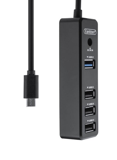 ET-HUB08 4 in 1 Usb Hub Adapter (Type-c Usb-C) Fekete Adapter